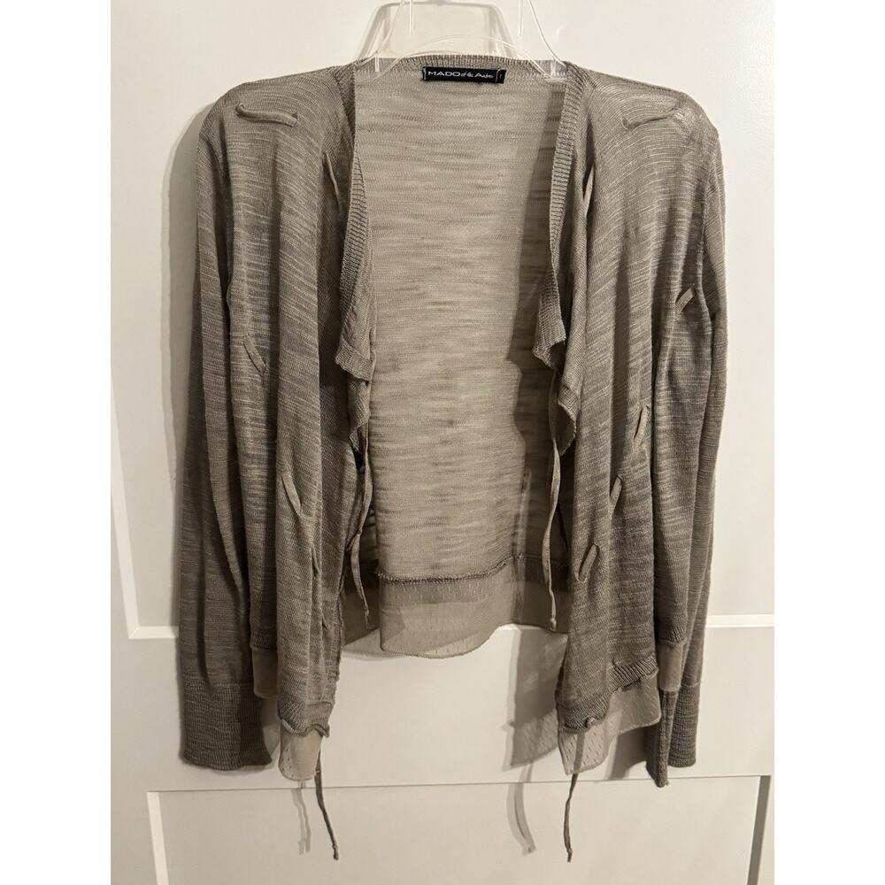 Mado et Les Autres Women Cardigan Top LAGENLOOK Artsy Layering Boho Beige Sz 1